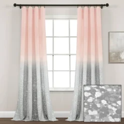 52"x84" Set Of 2 Glitter Ombre Metallic Print Window Curtain Panels - Lush Décor -Roommates Store GUEST 4acabd5f ad64 4b71 895b 95dd81840306