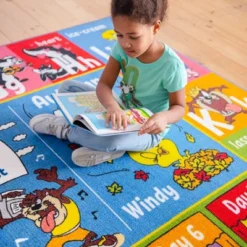 KC CUBS | Looney Tunes Boy & Girl Kids ABC Alphabet, Seasons, Months & Days Educational Learning & Play Nursery Classroom Rug Carpet -Roommates Store GUEST 4bd0c69c edb0 42d7 a06a cea93edfd851