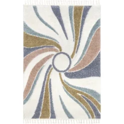 Theodora Colorful Swirl Kids Tassel Area Rug -Roommates Store GUEST 4f6cd9c0 6c24 4f33 8abb 2e6ec5b2935d