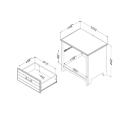 Asten 1-Drawer Nightstand - South Shore -Roommates Store GUEST 4fbb783b c6ed 4a2c a136 833c0accf844