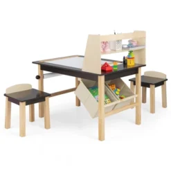 Costway Kids Art Table & Chairs Set Wooden Drawing Desk With Paper Roll Storage Shelf Bins 19 Costway Kids Art Table & Chairs Set Wooden Drawing Desk With Paper Roll Storage Shelf Bins -Roommates Store GUEST 51079fed 6758 4d63 90d6 57d5b881bbb7