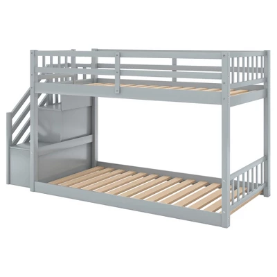Twin Over Twin Bunk Bed With Storage Ladder - ModernLuxe 7 Twin Over Twin Bunk Bed With Storage Ladder - ModernLuxe - Image 5