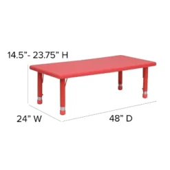 Emma And Oliver 24"W X 48"L Rectangular Plastic Height Adjustable Activity Table Set With 4 Chairs 15 Emma And Oliver 24"W X 48"L Rectangular Plastic Height Adjustable Activity Table Set With 4 Chairs -Roommates Store GUEST 54ba0eff d86e 4766 a6de 6fc3dc426c23