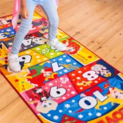 KC CUBS | Justice League Girls Kids Hopscotch Number Counting Educational Learning & Game Play Nursery Bedroom Classroom Rug Carpet, 2' 7" X 6' 0" -Roommates Store GUEST 583d3ec0 8402 4714 955f 3022af65a6b4