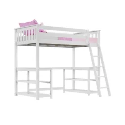 Max & Lily Twin-Size High Loft Bed With Wraparound Desk & Shelves -Roommates Store GUEST 5ae47b3b b90d 4a52 8cbd 1fc4989e5434