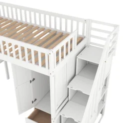 Twin Size Loft Bed With Shelf, Drawers, Desk And Wardrobe - ModernLuxe 21 Twin Size Loft Bed With Shelf, Drawers, Desk And Wardrobe - ModernLuxe -Roommates Store GUEST 5bc4e6b8 e04e 40dd 8302 a29c26860686
