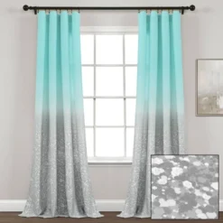 52"x84" Set Of 2 Glitter Ombre Metallic Print Window Curtain Panels - Lush Décor -Roommates Store GUEST 5cfe0a77 ee5d 4ecf 9e32 3263dd4328e2