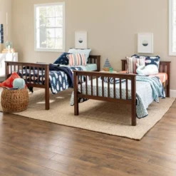 Twin Over Twin Transitional Cottage Solid Pine Bunk Bed Walnut - Saracina Home 10 Twin Over Twin Transitional Cottage Solid Pine Bunk Bed Walnut - Saracina Home -Roommates Store GUEST 5d387518 9553 4862 a964 b55e6299999e