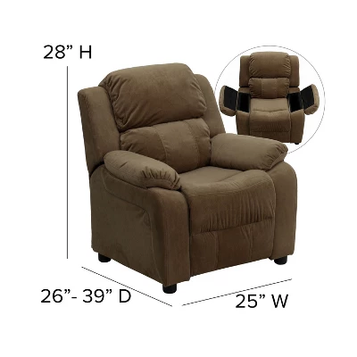 Emma And Oliver Deluxe Padded Contemporary Kids Recliner With Storage Arms 7 Emma And Oliver Deluxe Padded Contemporary Kids Recliner With Storage Arms - Image 5