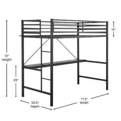 Flash Furniture Jake Metal Loft Bed Frame With Desk, Protective Guard Rails And Ladder For Kids, Teens And Adults 22 Flash Furniture Jake Metal Loft Bed Frame With Desk, Protective Guard Rails And Ladder For Kids, Teens And Adults -Roommates Store GUEST 5f38e269 54a9 47ff b9a5 5769082cc0ff
