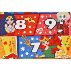 KC CUBS | Justice League Girls Kids Hopscotch Number Counting Educational Learning & Game Play Nursery Bedroom Classroom Rug Carpet, 2' 7" X 6' 0" -Roommates Store GUEST 63dfe0f5 bd3d 433f b1f0 52e6d435f579
