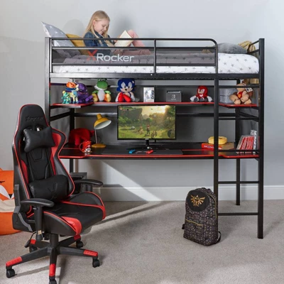 Gaming Bunk Bed Black/Red - X Rocker 9 Gaming Bunk Bed Black/Red - X Rocker - Image 7