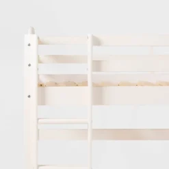Twin Solid Pine Wood Low Loft Bed White - Saracina Home -Roommates Store GUEST 65ec7841 8c03 462e ad9e 307758571403