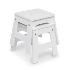 Melissa & Doug Wooden Stools - Set Of 2 - White
