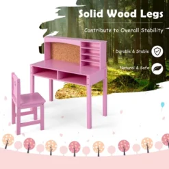 Costway Kids Desk And Chair Set Study Writing Workstation With Hutch & Bulletin Board -Roommates Store GUEST 6826e3d5 bec2 4c56 adb6 459476549fdb