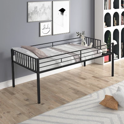 Twin Over Twin Metal Triple Bunk Bed With Ladder-ModernLuxe 3 Twin Over Twin Metal Triple Bunk Bed With Ladder-ModernLuxe