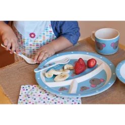 5pc Bamboo Fiber Mouse Dinnerware Set Blue - Red Rover -Roommates Store GUEST 6b4b79bb d814 455c 8d84 161544e79281