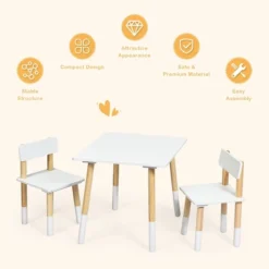 Costway Kids Wooden Table & 2 Chairs Set Children Activity Table Set 14 Costway Kids Wooden Table & 2 Chairs Set Children Activity Table Set -Roommates Store GUEST 6e3507c8 c81f 4f25 a08a d8d7c9a5850d