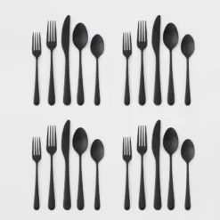 20pc Harrington Flatware Set Black - Threshold™ -Roommates Store GUEST 701d9c22 9fd0 4379 8eb2 5dfad3133a69