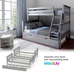 Max & Lily Twin Over Full Bunk Bed With Trundle Bed -Roommates Store GUEST 7107b11a 0578 4ef4 84f0 e67a56392a17