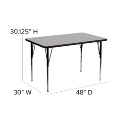 Emma And Oliver 30x48 Rectangle Laminate Adjustable Activity Table -Roommates Store GUEST 76594038 1700 4b64 a705 9db6359fc1fa