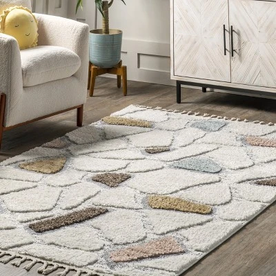 Zende Colorful Stones Kids Tassel Area Rug 10 Zende Colorful Stones Kids Tassel Area Rug - Image 8