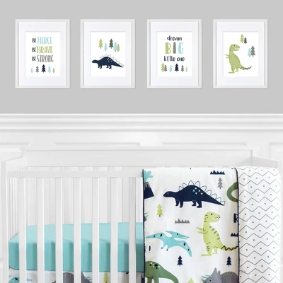 4pc Mod Dinosaur Art Prints Set - Sweet Jojo Designs 3 4pc Mod Dinosaur Art Prints Set - Sweet Jojo Designs
