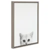 24" X 18" Kitty Framed Canvas Art Gray - Uniek -Roommates Store GUEST 76b8d1be 690d 43b9 9599 ff1fd3070488