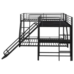 L-Shaped Twin Over Full Bunk Bed With Twin Size Loft Bed,Built-in Desk And Slide, Black - ModernLuxe 14 L-Shaped Twin Over Full Bunk Bed With Twin Size Loft Bed,Built-in Desk And Slide, Black - ModernLuxe -Roommates Store GUEST 786ed754 32da 4ce4 9445 4eedc96e136b
