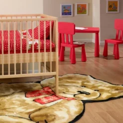 Walk On Me Faux Fur Super Soft Kids Teddy Bear Rug Tufted With Non-slip Backing Area Rug