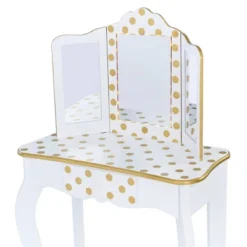 Fashion Polka Dot Gisele Play Vanity Set With Led Mirror White/Gold - Teamson Kids 23 Fashion Polka Dot Gisele Play Vanity Set With Led Mirror White/Gold - Teamson Kids -Roommates Store GUEST 7f0465b5 7e31 4824 94e3 6c7674369f78