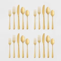 20pc Harrington Flatware Set Gold - Threshold™ -Roommates Store GUEST 83f8ea2e 2885 4bf8 9e92 e1aa54e1e88c