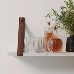 Brandon Vintage Matte Faux Marble Wall Shelf Brown - Nathan James 12 Brandon Vintage Matte Faux Marble Wall Shelf Brown - Nathan James -Roommates Store GUEST 854810bb 6ad0 45a3 a187 45090e904d8a