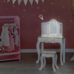 Fashion Polka Dot Gisele Play Vanity Set With Led Mirror White/Gold - Teamson Kids 29 Fashion Polka Dot Gisele Play Vanity Set With Led Mirror White/Gold - Teamson Kids -Roommates Store GUEST 85e7e27c 5fdc 408c 95a8 c8852e0daf48