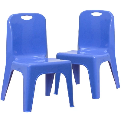 Emma And Oliver 2 Pack Plastic Stackable School Chair With Carrying Handle And 11"H Seat 14 Emma And Oliver 2 Pack Plastic Stackable School Chair With Carrying Handle And 11"H Seat - Image 12