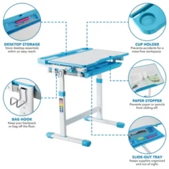 Mount-It! Kids Desk And Chair Set | Height Adjustable Ergonomic Children's School Workstation With Storage Drawer | Blue 12 Mount-It! Kids Desk And Chair Set | Height Adjustable Ergonomic Children's School Workstation With Storage Drawer | Blue -Roommates Store GUEST 86906977 9fe5 418b 9fde 033e8ce04c66