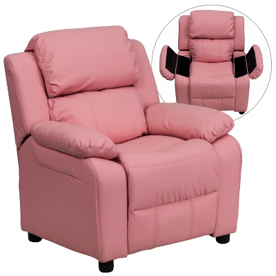 Emma And Oliver Deluxe Padded Contemporary Kids Recliner With Storage Arms 22 Emma And Oliver Deluxe Padded Contemporary Kids Recliner With Storage Arms - Image 20