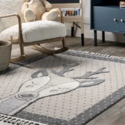 Éléanor Deer Kids Tasseled Area Rug -Roommates Store GUEST 87d964d2 41ef 42fc 9fc8 2e0d79de6ac6