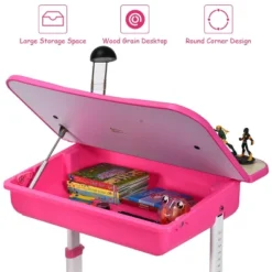 Costway Adjustable Children Study Desk Chair Set W/Winged Backrest Pink 13 Costway Adjustable Children Study Desk Chair Set W/Winged Backrest Pink -Roommates Store GUEST 88c8b3d2 c5c1 4427 9ae1 f17aa08aa3d4