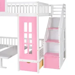 Full-Over-Full Bunk Bed With Changeable Table, Separable Bunk Bed Turn Into Upper Bed And Down Desk-ModernLuxe -Roommates Store GUEST 8952f2ca 35f1 47b3 abc0 24f886d03600