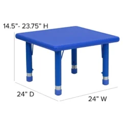 Flash Furniture 24" Square Plastic Height Adjustable Activity Table Set With 2 Chairs 16 Flash Furniture 24" Square Plastic Height Adjustable Activity Table Set With 2 Chairs -Roommates Store GUEST 899629de 13b1 413d ab38 886f10c25ec0