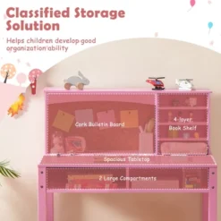 Costway Kids Desk And Chair Set Study Writing Workstation With Hutch & Bulletin Board -Roommates Store GUEST 89cd13af e9f5 47fa 861f d48c2b8eee8d