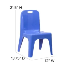 Flash Furniture 2 Pack Blue Plastic Stackable School Chair With Carrying Handle And 11" Seat Height -Roommates Store GUEST 8c525863 317e 4838 87e9 8c5851710ae2