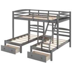 Full Over Twin & Twin Bunk Bed, Gray - ModernLuxe 15 Full Over Twin & Twin Bunk Bed, Gray - ModernLuxe -Roommates Store GUEST 8fc2aee3 5261 4055 ba68 57656ba27b87