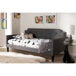 Twin Packer Fabric Upholstered Sofa Daybed Gray - Baxton Studio 12 Twin Packer Fabric Upholstered Sofa Daybed Gray - Baxton Studio -Roommates Store GUEST 8fd8d878 c33d 4986 a508 b041de2f3ecb