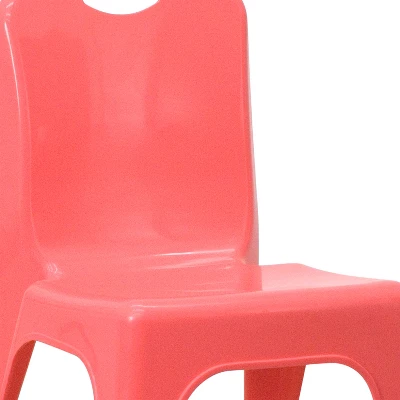 Flash Furniture 4 Pack Plastic Stackable School Chair With Carrying Handle And 11'' Seat Height 6 Flash Furniture 4 Pack Plastic Stackable School Chair With Carrying Handle And 11'' Seat Height - Image 4