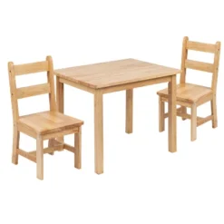 Flash Furniture Kids Solid Hardwood Table And Chair Set For Playroom, Bedroom, Kitchen - 3 Piece Set -Roommates Store GUEST 906f23c6 d3f0 472e aa20 cba3e96e665a 1