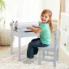 Costway Toddler Craft Table & Chair Set Kids Art Crafts Table WithPaper Roll Holder Grey/White 1 Costway Toddler Craft Table & Chair Set Kids Art Crafts Table WithPaper Roll Holder Grey/White -Roommates Store GUEST 9074cb7a 1771 45f8 b6c1 70d71eca2f0a