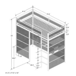 Twin Battle Den Gaming Bunk Bed With TV Mount Black - X Rocker -Roommates Store GUEST 927971a8 db05 42da 8978 dca43b526706