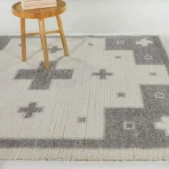 Sesto Geometric Kids' Area Rug Cream/Gray - Balta Rugs